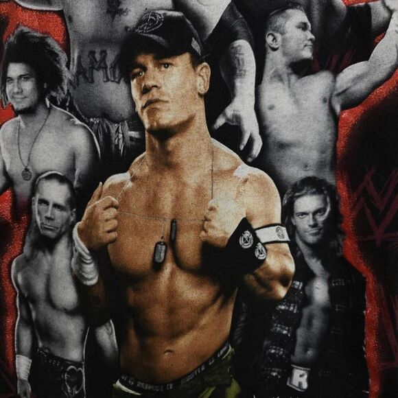 Vintage WWE Raw T Shirt Mens Size Medium Black Y2K 2007 John Cena Triple H - Picture 3 of 8